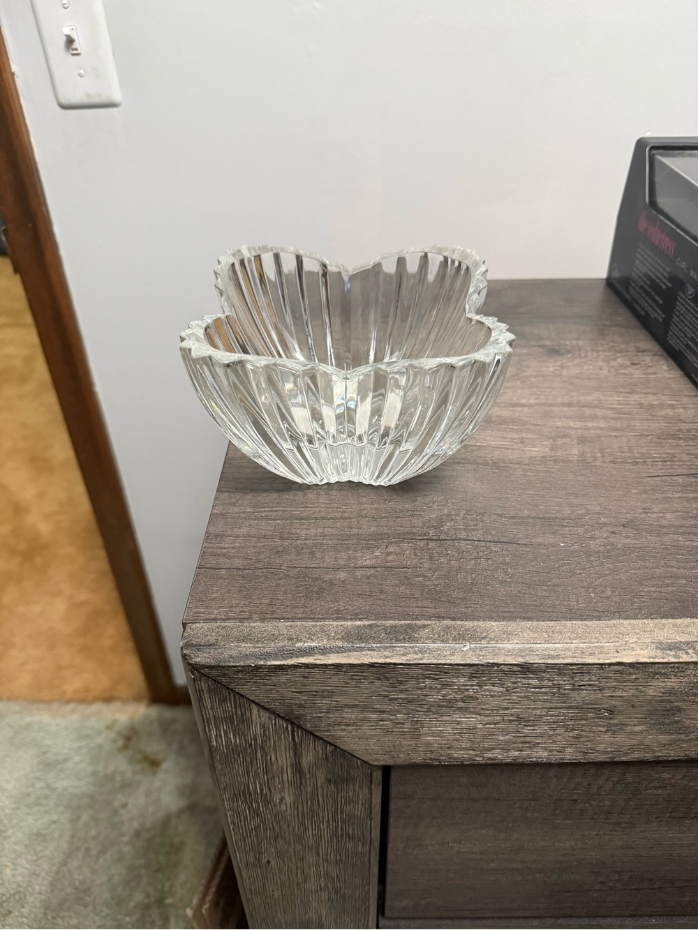Clear Glass Decorative Flower Bowl - Home Accents